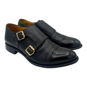 The Office of Angela Scott Mr. Colin Black Leather Double Monk Strap Loafer 41